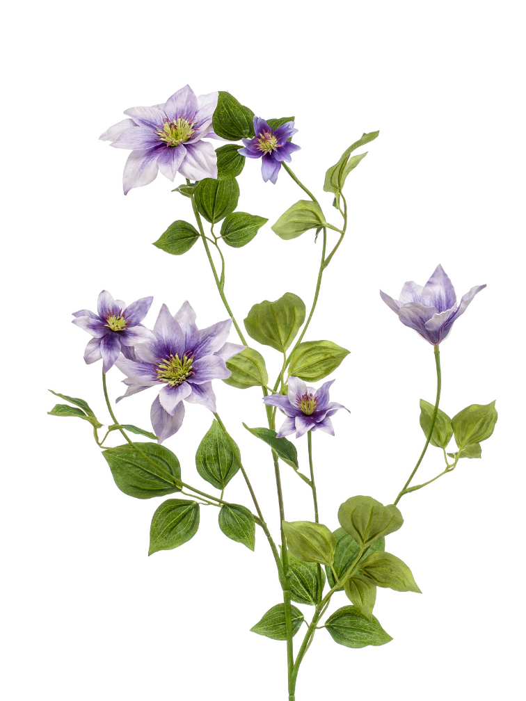 Zijden bloem "Clematis" Purple | 110 cm