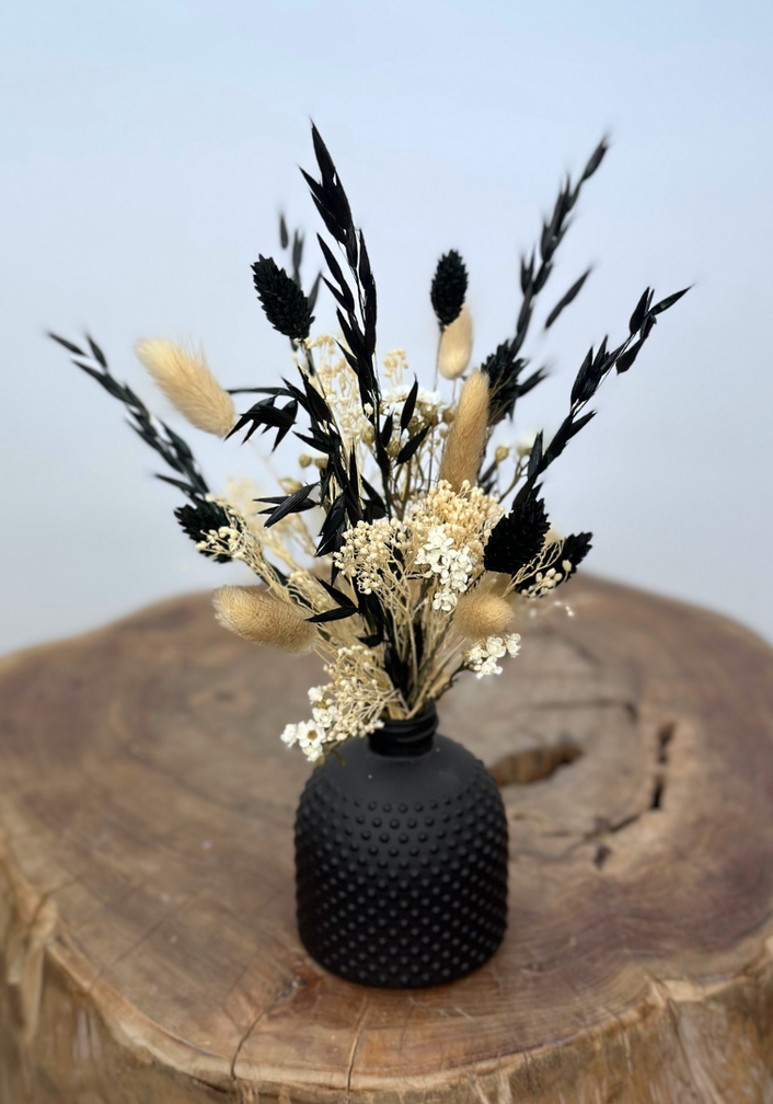 Droogboeket "Midnight Bloom" incl. vaasje