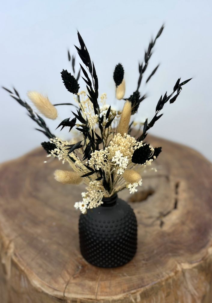 Droogboeket "Midnight Bloom" incl. vaasje