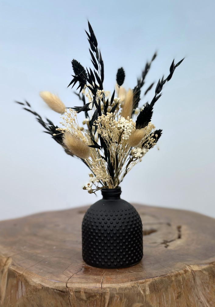 Droogboeket "Midnight Bloom" incl. vaasje