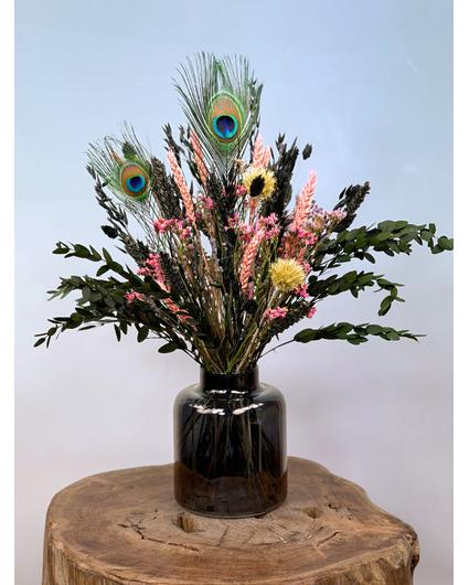 Droogboeket "Jungle Fever" - incl. vaas | 50cm