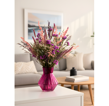 Droogboeket "Purple Crush" incl. vaas | 35 cm
