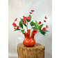 Zijden boeket "Flaming Love" - incl. oranje tulpenvaas | 60cm