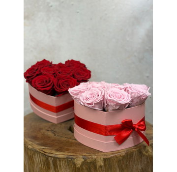 Longlife Rozenbox 'hart' (9 stuks rozen)