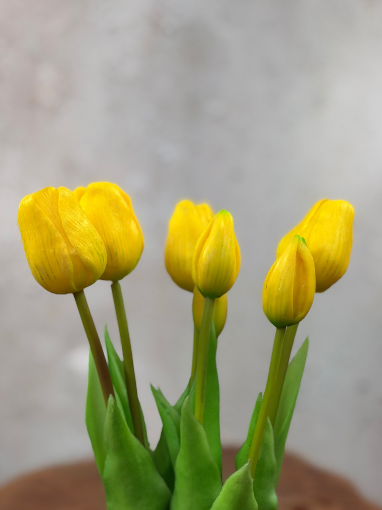 Kunst tulpen - geel | 7 stuks