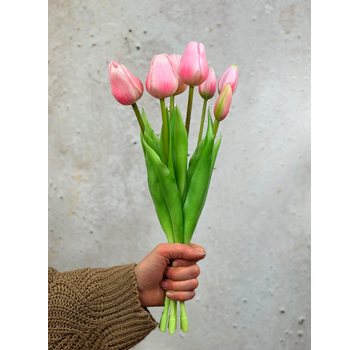 Kunst tulpen M - roze | 7 stuks