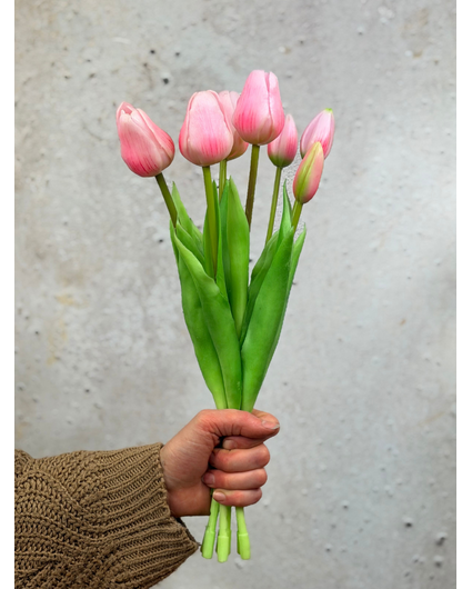Kunst tulpen M - roze | 7 stuks