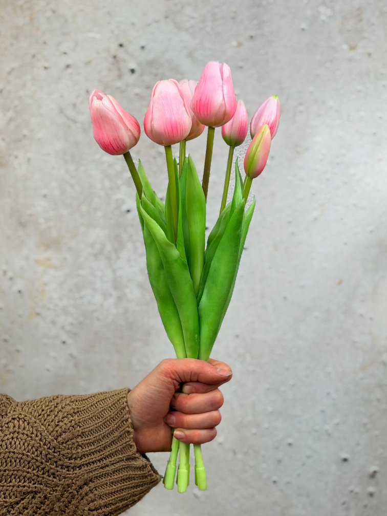 Kunst tulpen - roze | 7 stuks