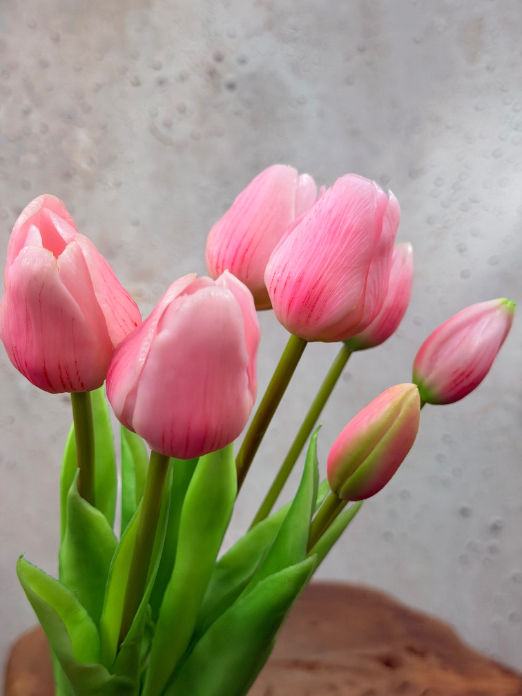 Kunst tulpen - roze | 7 stuks