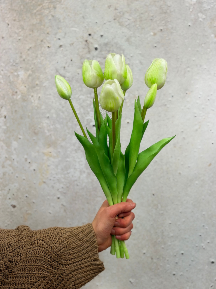 Kunst tulpen - wit | 7 stuks