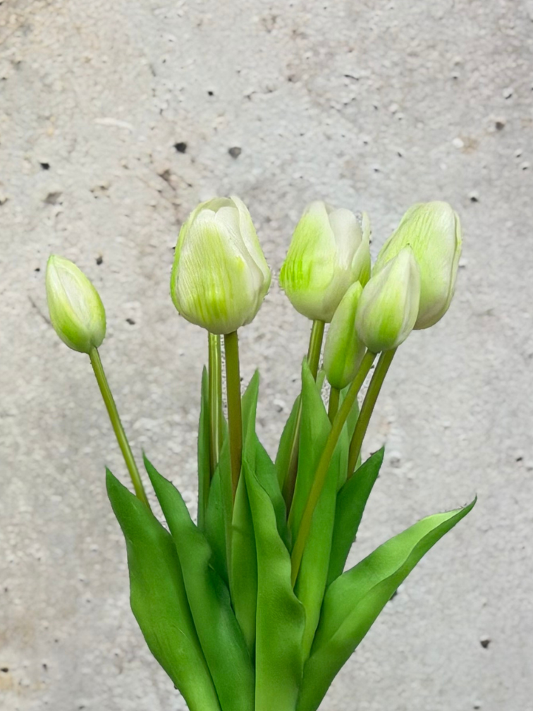 Kunst tulpen - wit | 7 stuks