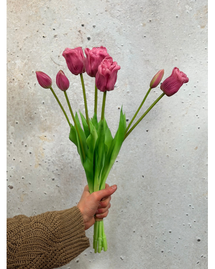 Kunst papegaai tulpen - paars | 7 stuks