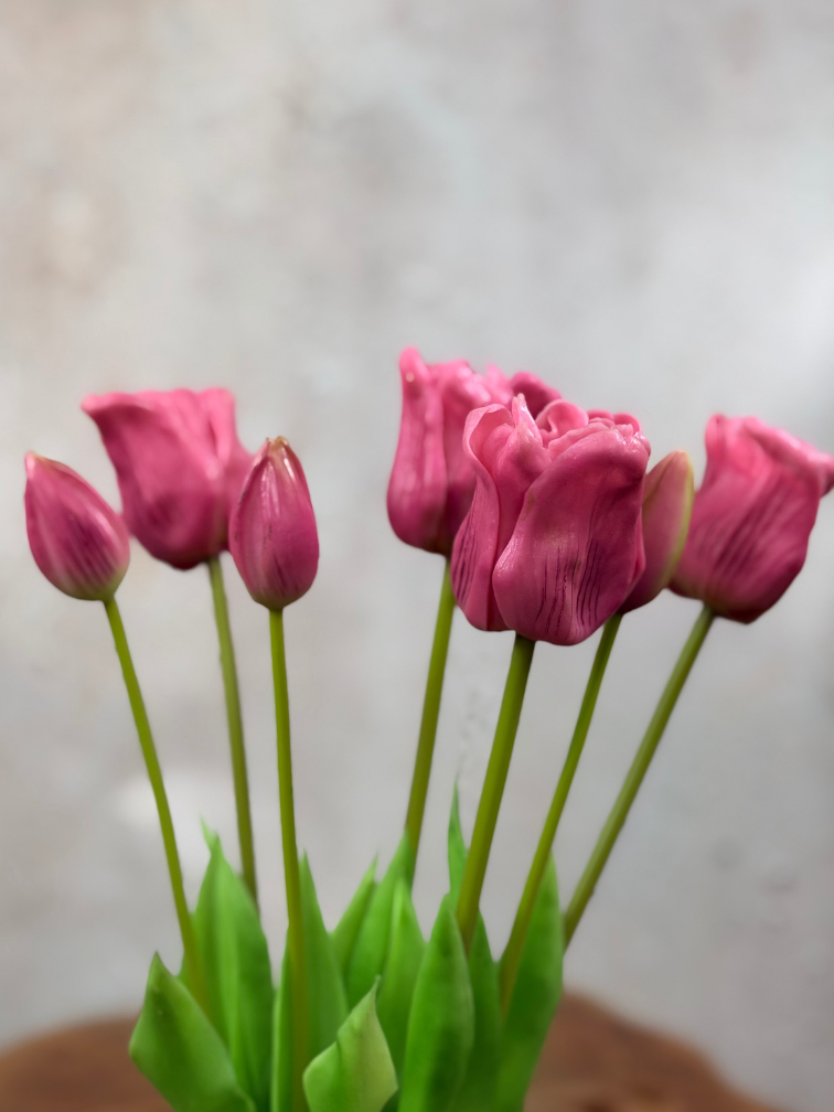 Kunst papegaai tulpen - paars | 7 stuks