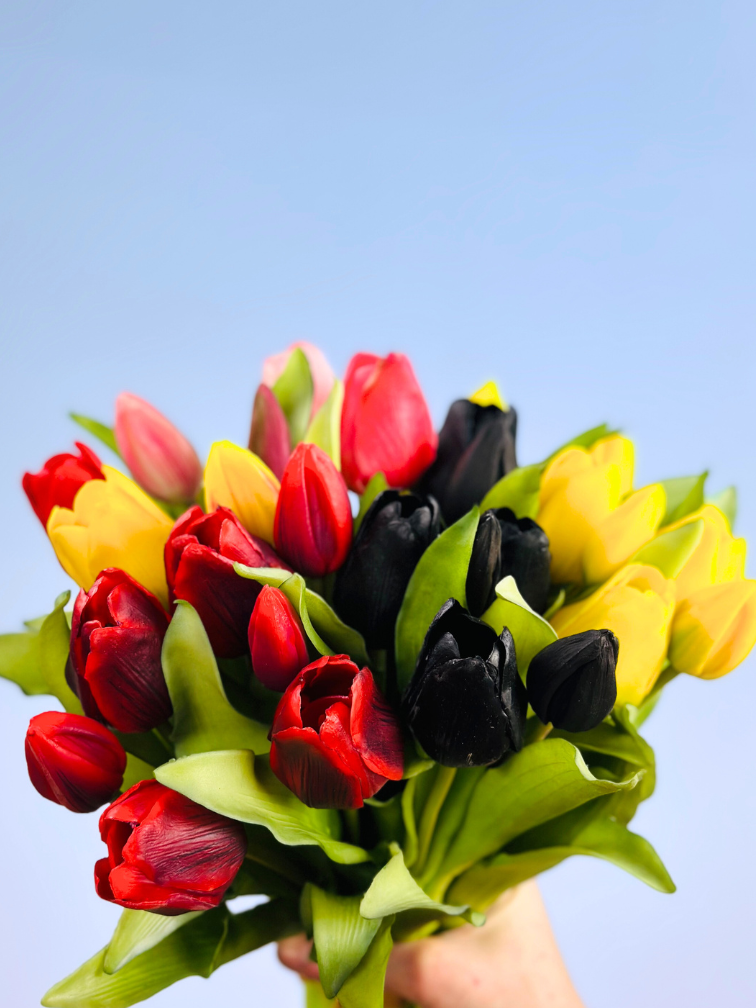 Kunst papegaai tulpen - oranje | 7 stuks