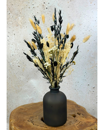 Droogboeket "Midnight Bloom" incl. vaas