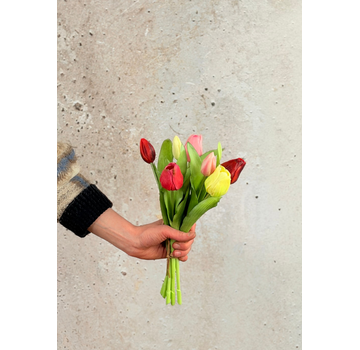Kunst tulpen - roze mix | 7 stuks