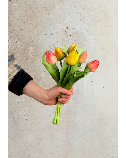 Kunst tulpen - kleurenmix  pastel | 7 stuks