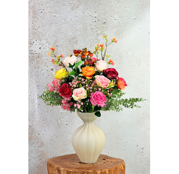 Zijden boeket "Rosie's Blaze"  | 50cm