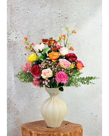 Zijden boeket "Rosie's Blaze"  | 50cm