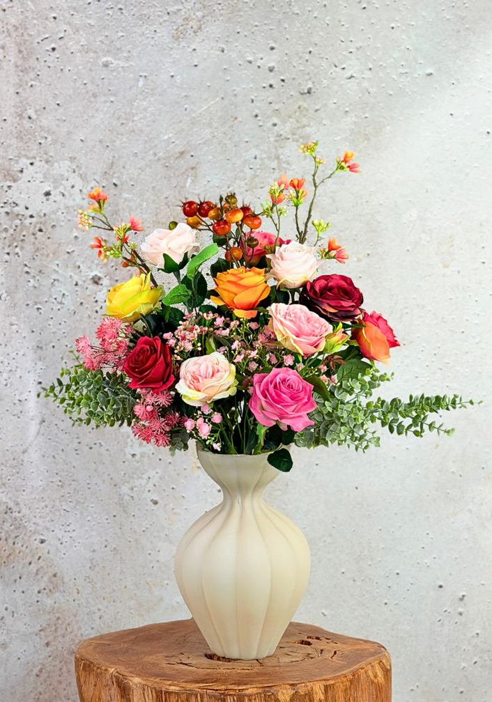 Zijden boeket "Rosie's Blaze"  | 50cm