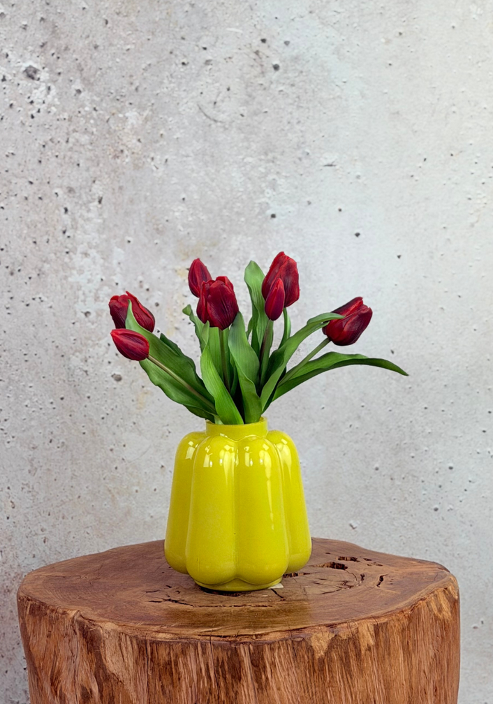 Kunst tulpen - donkerrood | 7 stuks