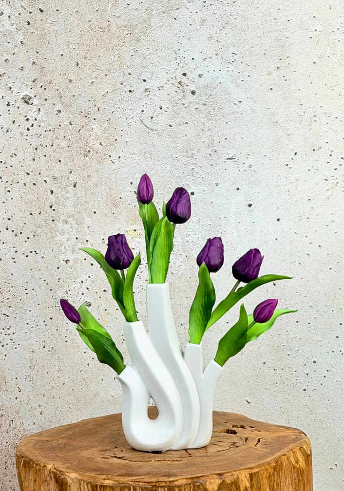 Kunst tulpen - paars | 7 stuks