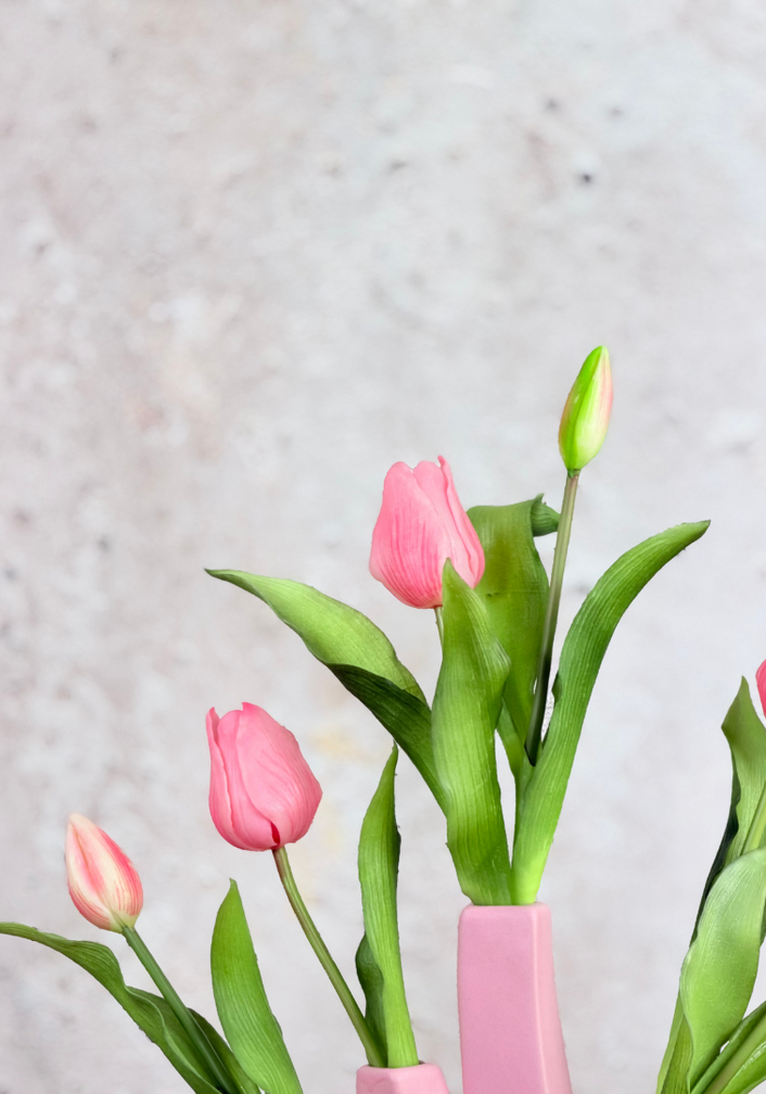 Kunst tulpen - lichtroze | 7 stuks