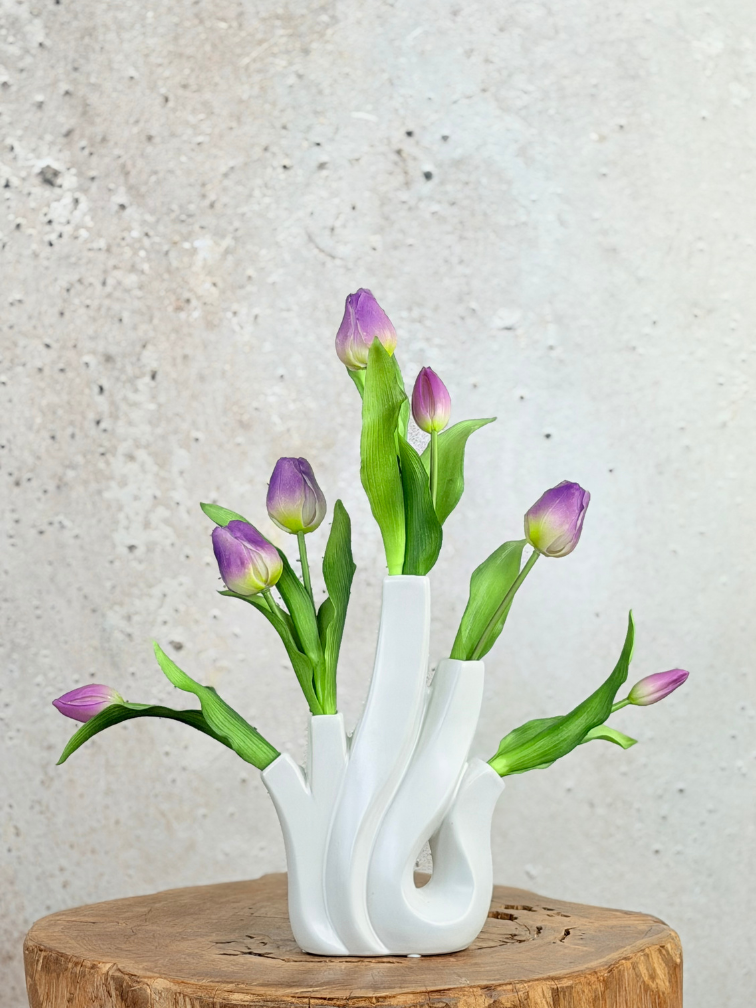 Kunst tulpen - lilac | 7 stuks