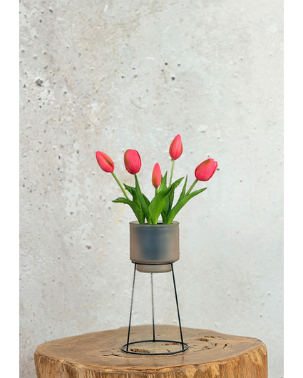 Kunst Tulpen - fuchsia (incl. pot) | 30cm