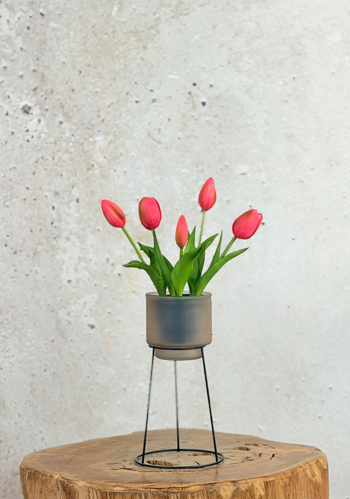 Kunst Tulpen - fuchsia (incl. pot) | 30cm