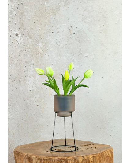 Kunst Tulpen - wit (incl. pot) | 30cm
