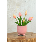 Kunst Tulpen - roze (incl.  roze pot) | 30cm