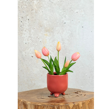 Kunst Tulpen - roze (incl.  terracotta pot) | 30cm
