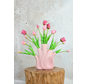 Kunstboeket "Tulpen uit Amsterdam" - incl. roze vaas | 50cm
