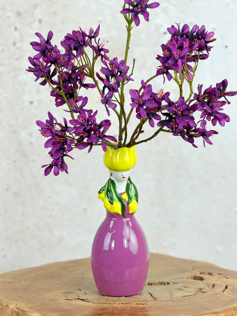 Zijden boeket "Purple Mind" - inclusief vaas
