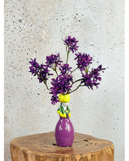 Zijden boeket "Purple Mind" - inclusief vaas