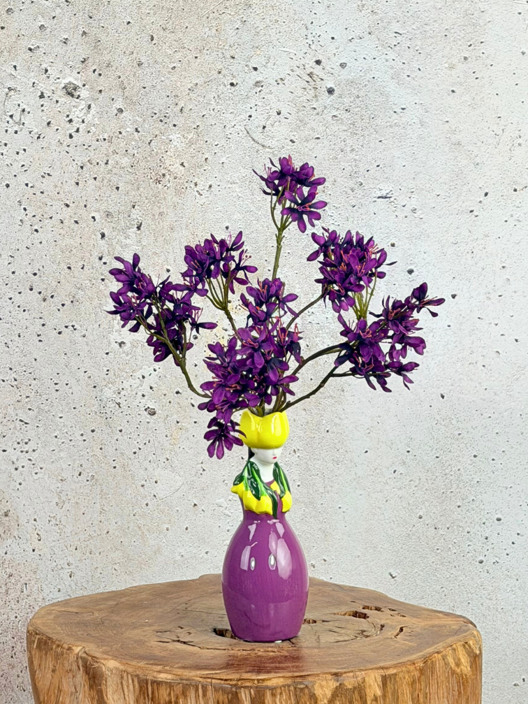 Zijden boeket "Purple Mind" - inclusief vaas