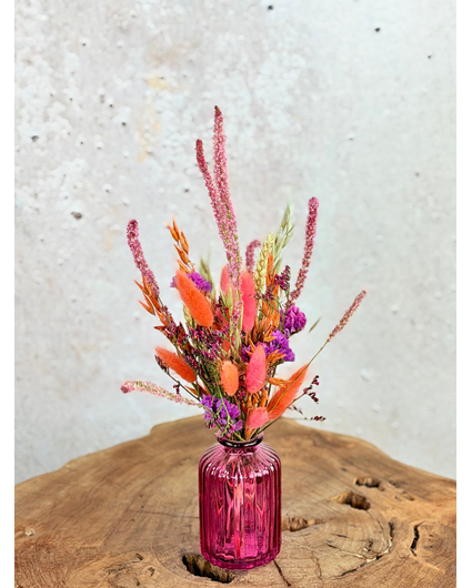 Droogboeket "Happy Times" - incl. vaas | 30cm