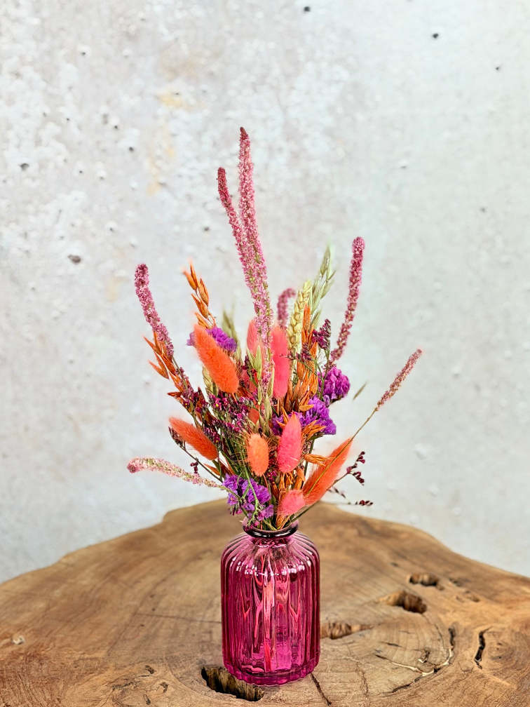 Droogboeket "Happy Times" - incl. vaas | 30cm