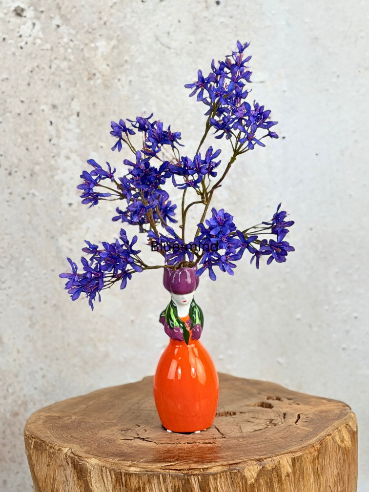 Zijden boeket "Blue Mind" - inclusief vaas