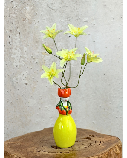 Zijden boeket "Yellow Mind" - inclusief vaas