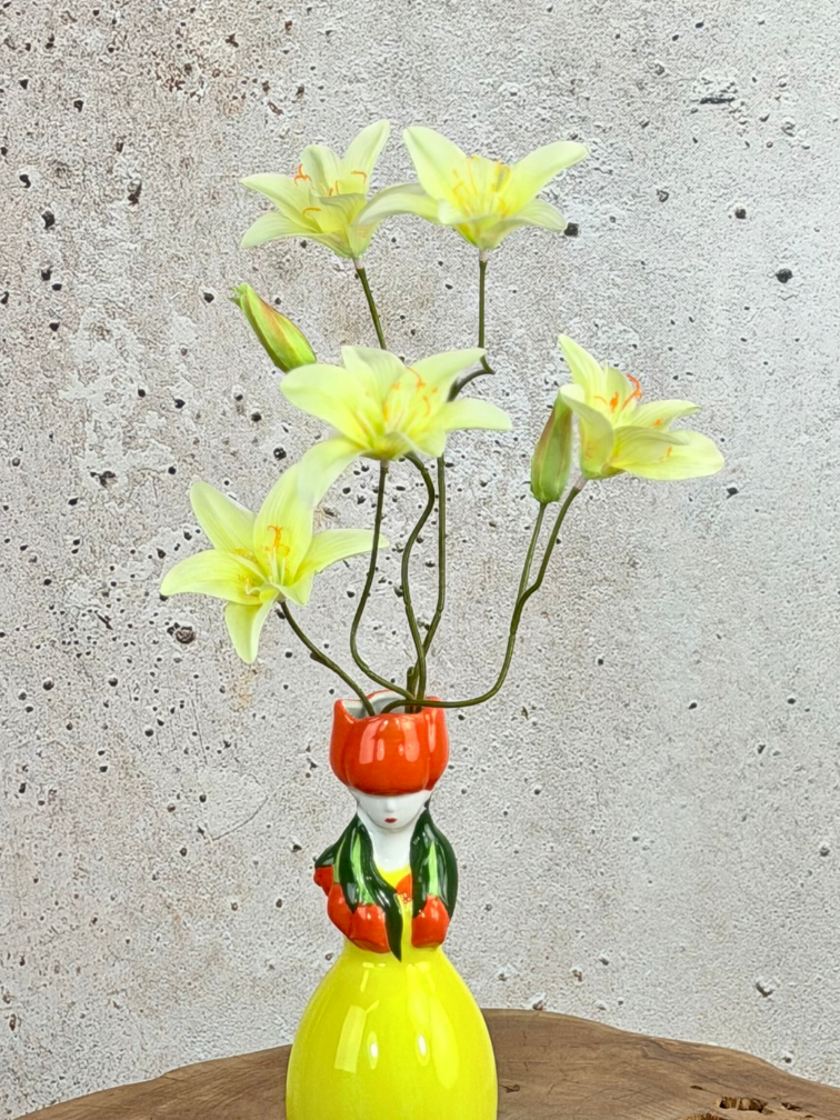 Zijden boeket "Yellow Mind" - inclusief vaas