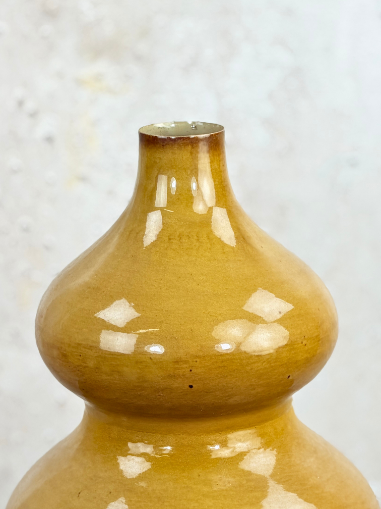 Metallic Vase | "Ochre Yellow" | Ø24 x 30 cm