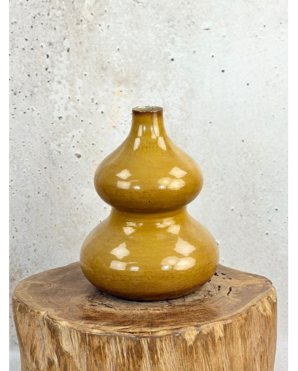 Metallic Vase | "Ochre Yellow" | Ø24 x 30 cm