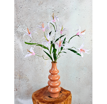 Zijden boeket "Pastel Lily's" incl. vaas