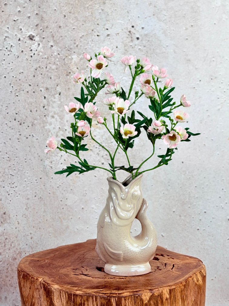 Zijden boeket "De Bloemlip vis" - incl. vaas