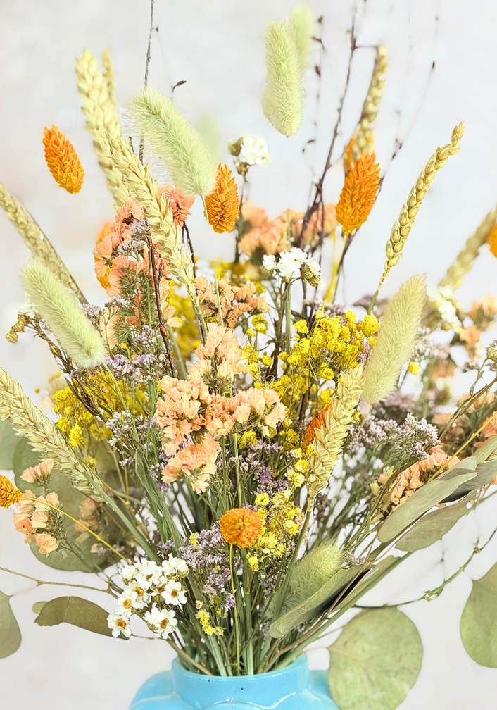Droogbloemen boeket "Sunny Days" | 40cm - inclusief vaas