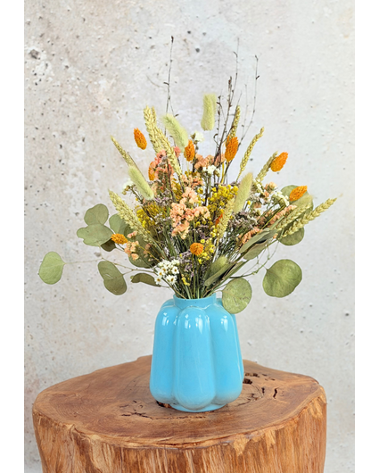 Droogbloemen boeket "Sunny Days" | 40cm - inclusief vaas