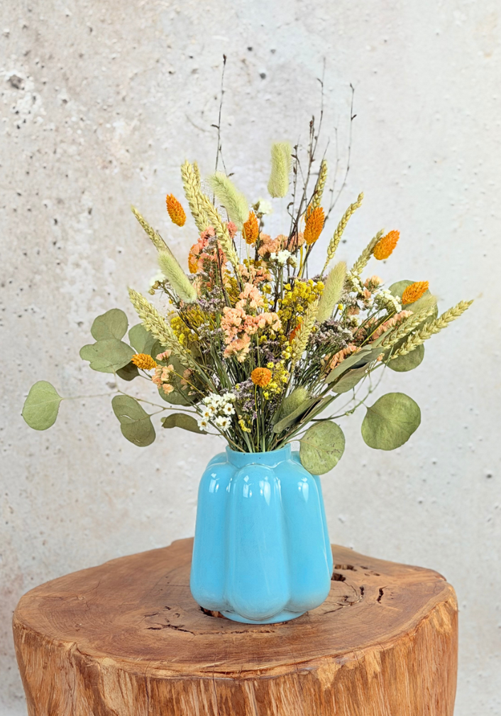 Droogbloemen boeket "Sunny Days" | 40cm - inclusief vaas