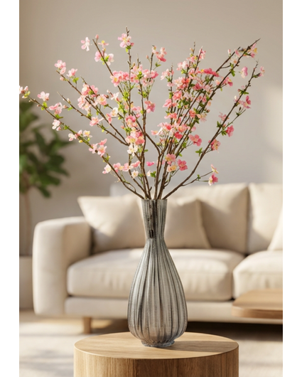 Zijden boeket "Appel Bloesem" - incl. vaas | 85cm